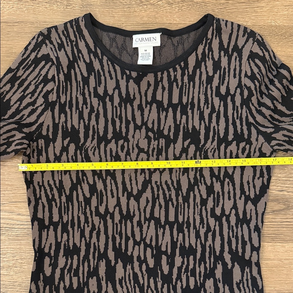 Carmen Marc Volvo Black and Brown Patterned Dress - Picture 3 of 6